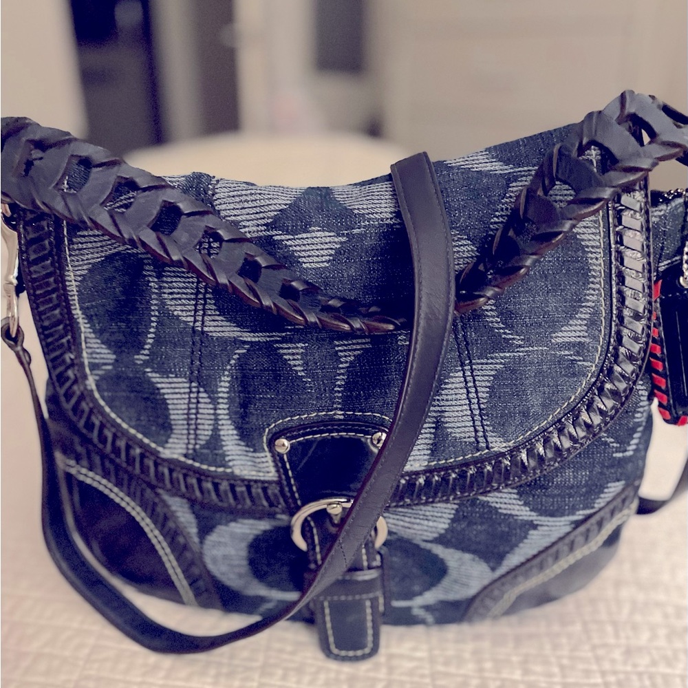 Limited edition, Coach denim handbag, crossbody…